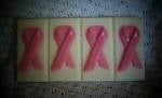 Pink Ribbon, (Breast Cancer Awareness), Soap Bar 4 Pack